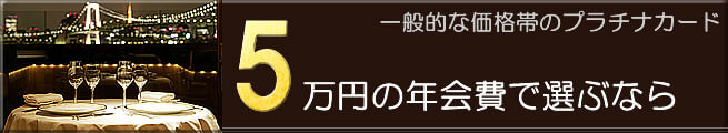 一般的な年会費のプラチナカード比較